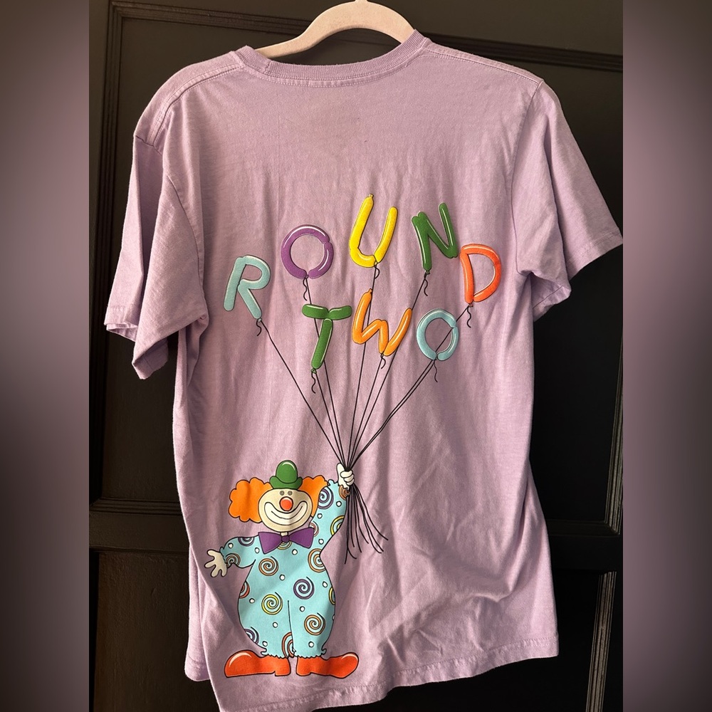 “Round Two” Purple Clown T-Shirt Men’s S NEVER WORN!
